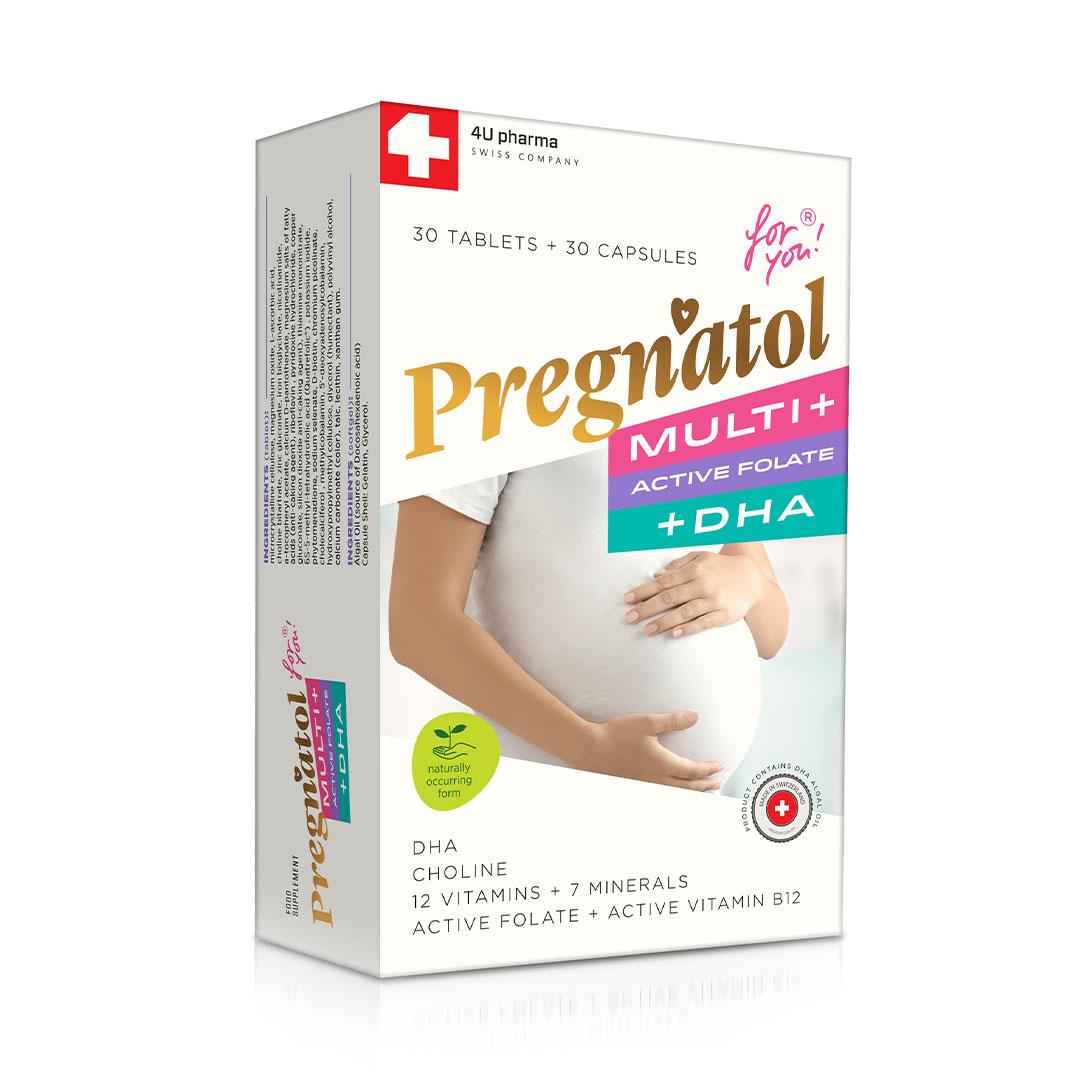 4U Pharma Pregnatol Multi + Active Folate + DHA - 30 kapsula, 30 tableta null