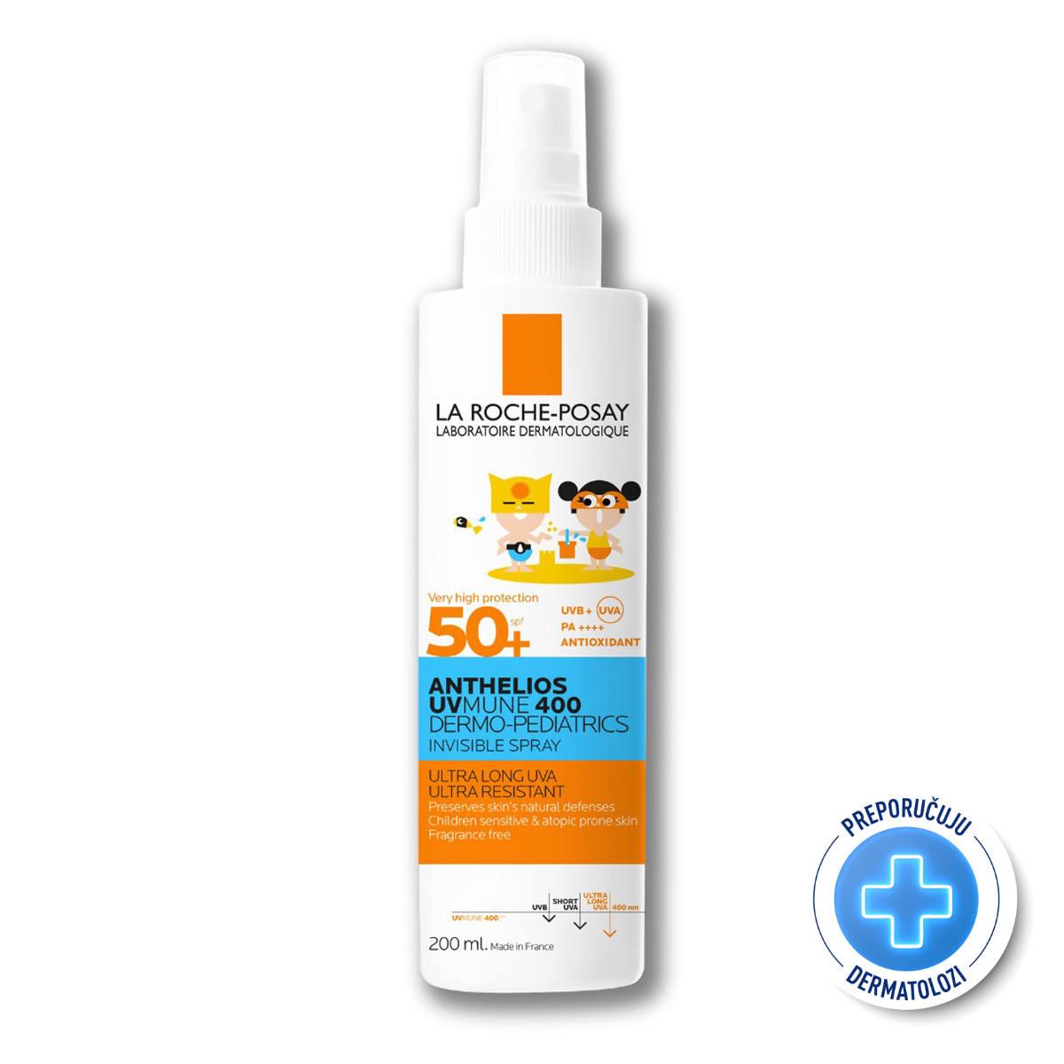La Roche Posay Anthelios UVMUNE 400 Dermo Pediatrics Spray spej nevidljivi za zaštitu od sunca za djecu Spf 50+ 200ml null