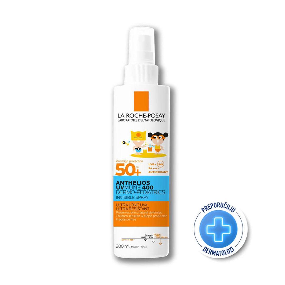 La Roche Posay Anthelios UVMUNE 400 Dermo Pediatrics Spray spej nevidljivi za zaštitu od sunca za djecu Spf 50+ 200ml null